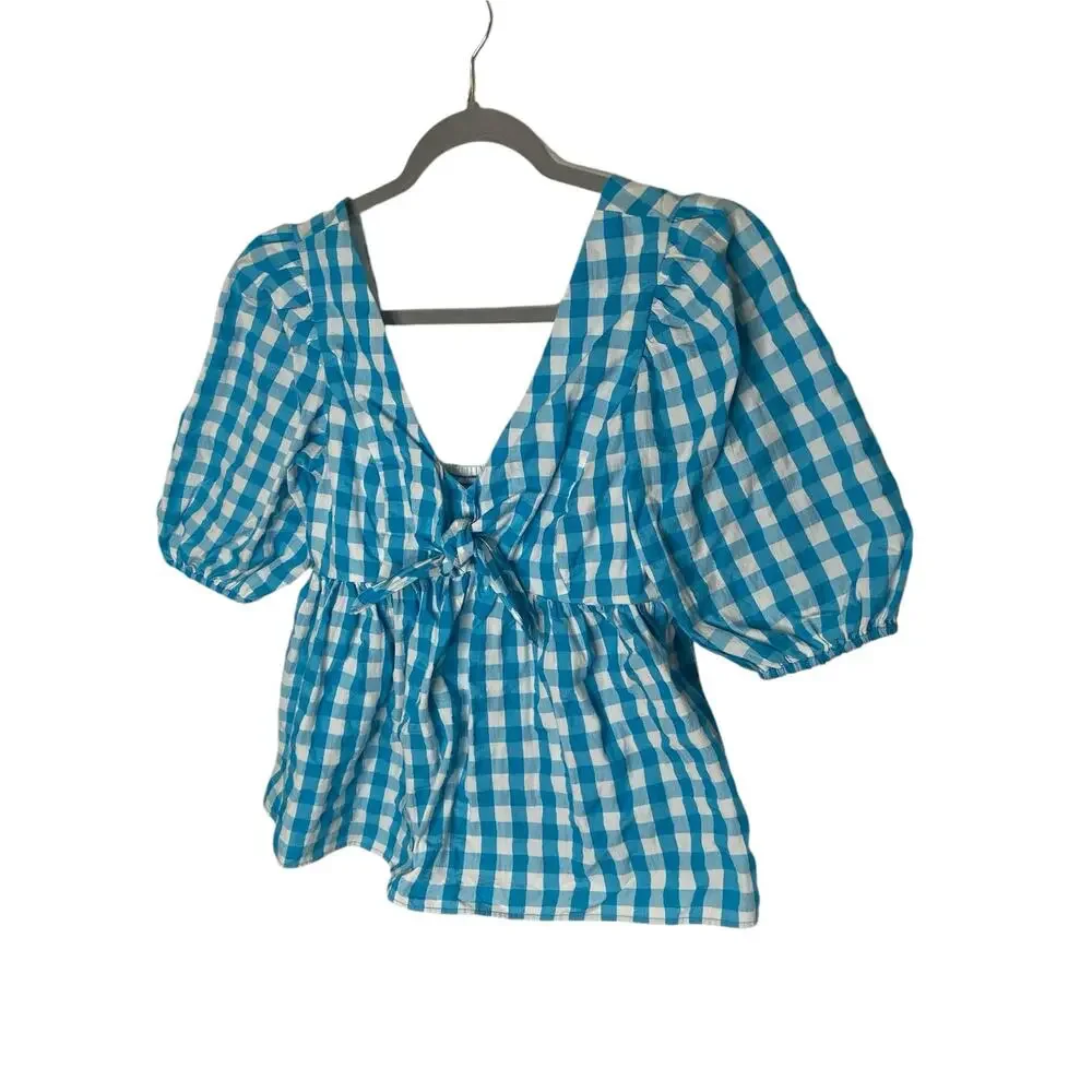 Lilly Pulitzer Sarafina Gingham Babydoll Boho Preppy Casual Office Coquette 0